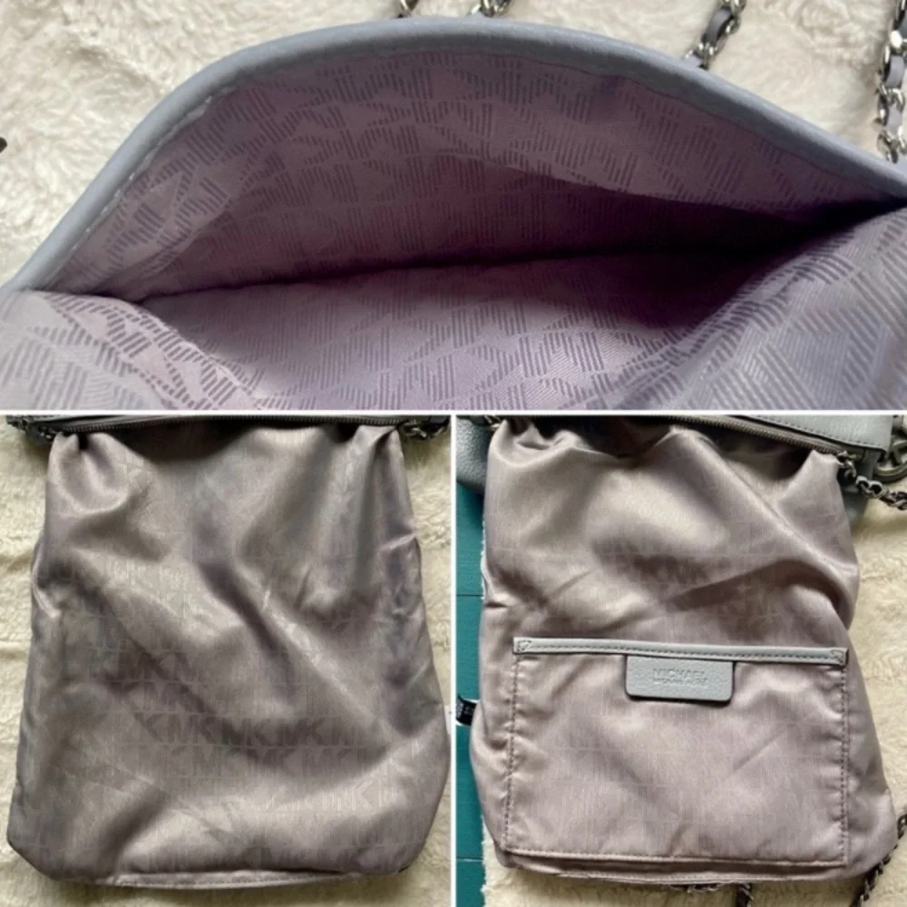 Michael Kors Corrine Crossbody Bag Dove Grey Leather - Picture 16 of 17